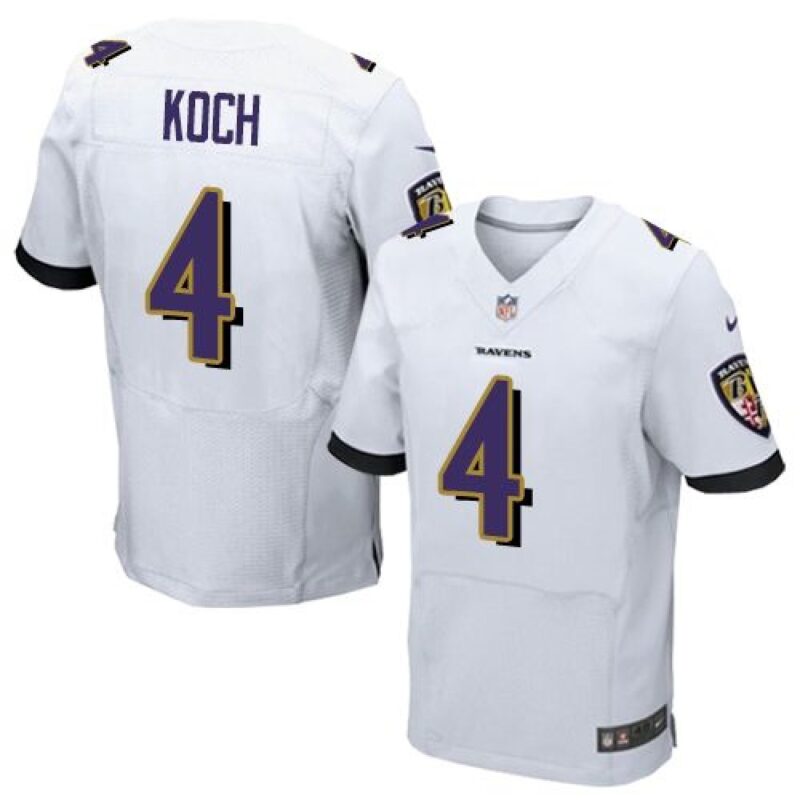 68624eee477c5_1 Ravens #4 Sam Koch White Men's Stitched NFL New Elite Jersey