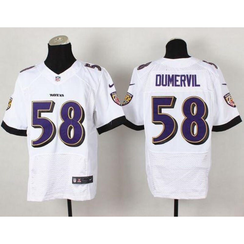 68624f06c1b85_1 Ravens #58 Elvis Dumervil White Men's Stitched NFL New Elite Jersey