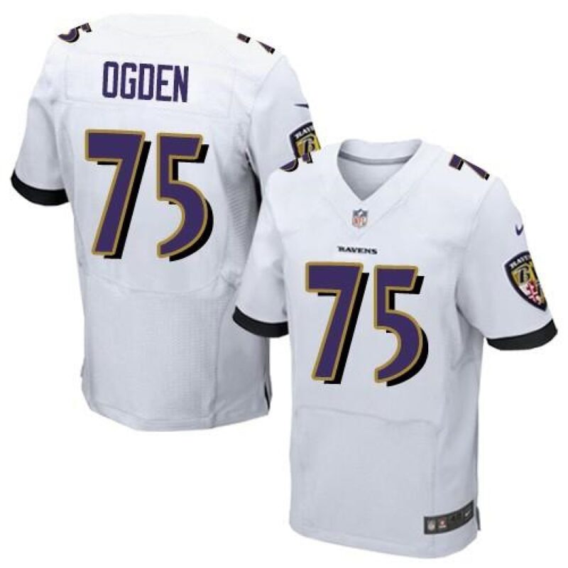 68624f0e72800_1 Ravens #75 Jonathan Ogden White Men's Stitched NFL New Elite Jersey