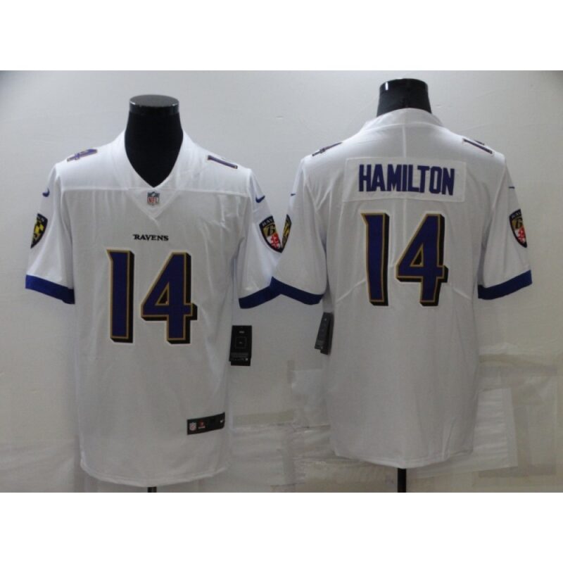 68624f1f3f48d_1 Men's Baltimore Ravens #14 Kyle Hamilton White Vapor Untouchable Limited Stitched Jersey