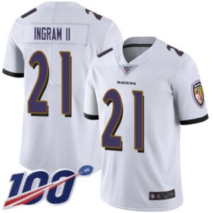 68624f26428b6_1 Men's Baltimore Ravens #21 Mark Ingram II White 2019 100th Season Vapor Untouchable Limited NFL Jersey