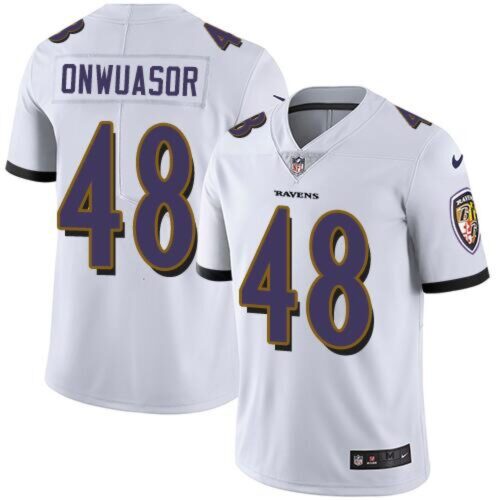 68624f3b80a54_1 Men's Baltimore Ravens #48 Patrick Onwuasor White Vapor Untouchable Limited NFL Jersey