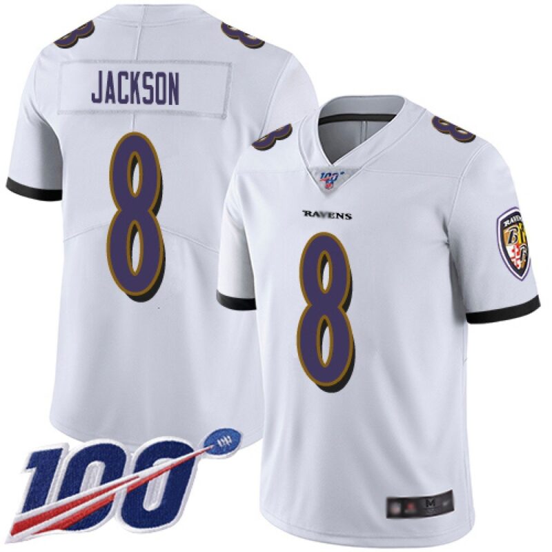 68624f5788518_1 Men's Baltimore Ravens #8 Lamar Jackson White 2019 100th Season Vapor Untouchable Limited NFL Jersey