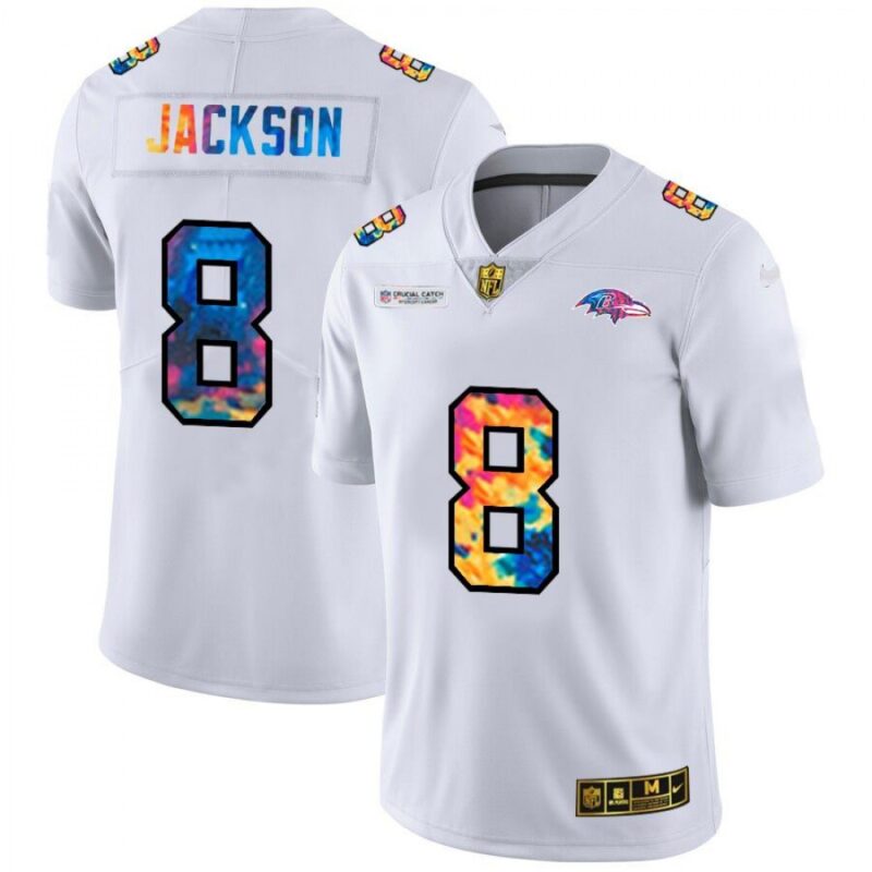 68624f620227e_1 Men's Baltimore Ravens #8 Lamar Jackson 2020 White Crucial Catch Limited Stitched Jersey