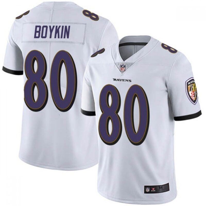 68624f68e5eae_1 Men's Baltimore Ravens #80 Miles Boykin White Vapor Untouchable Limited Jersey