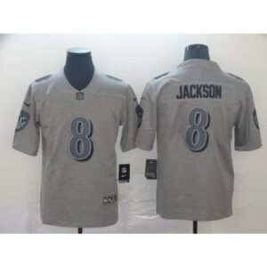68624f8c23355_1 Men's Baltimore Ravens #8 Lamar Jackson Grey Limited Stitched NFL Jersey