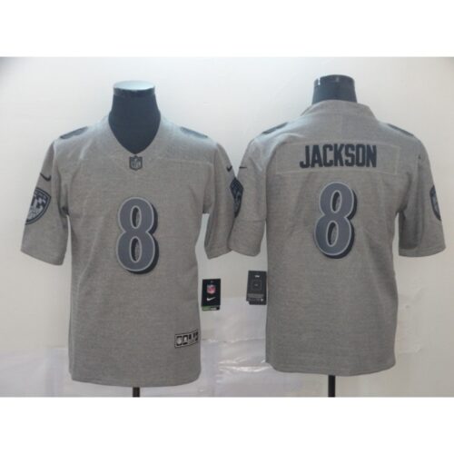 68624f8c23355_1 Men's Baltimore Ravens #8 Lamar Jackson Grey Limited Stitched NFL Jersey