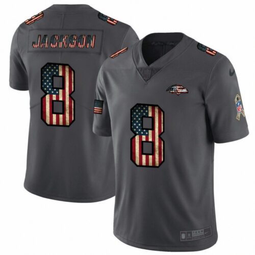 68624f932853b_1 Men's Baltimore Ravens #8 Lamar Jackson Grey 2019 Salute To Service USA Flag Fashion Limited Stitched NFL Jersey