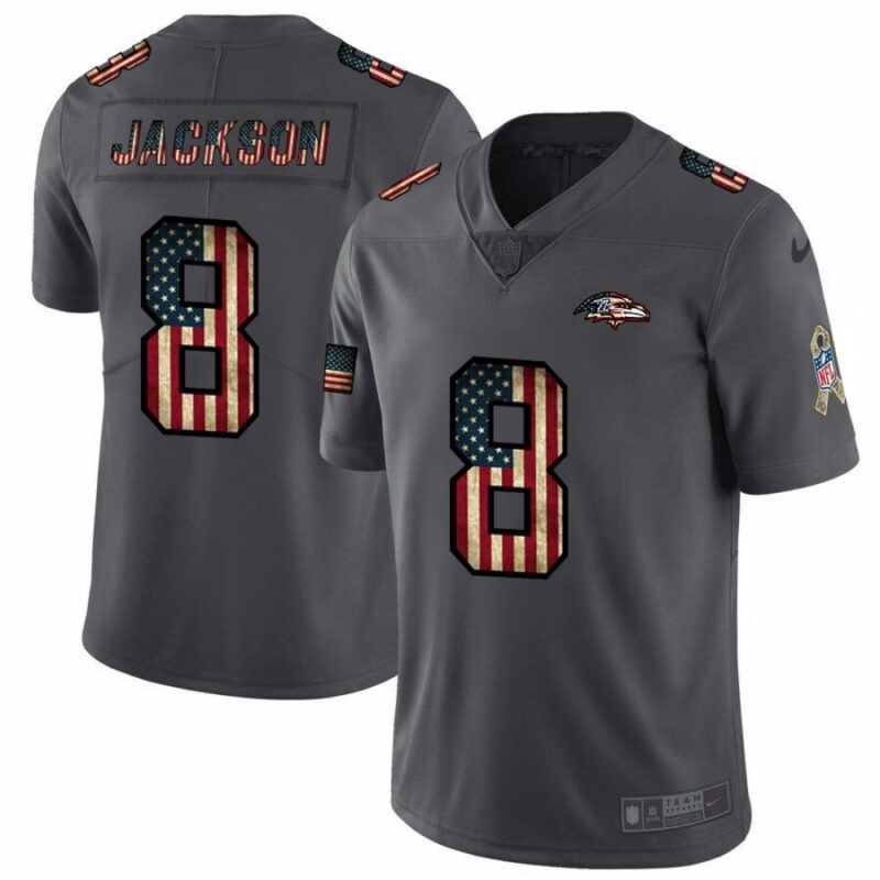 68624f932853b_1 Men's Baltimore Ravens #8 Lamar Jackson Grey 2019 Salute To Service USA Flag Fashion Limited Stitched NFL Jersey