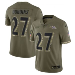 68624fa06dc1e_1 Men's Baltimore Ravens #27 J.K. Dobbins Olive 2022 Salute To Service Limited Stitched Jersey