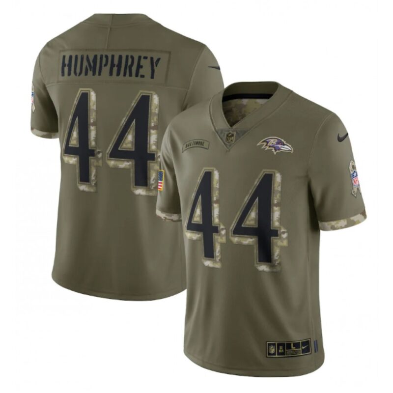 68624fa3b6cc3_1 Men's Baltimore Ravens #44 Marlon Humphrey Olive 2022 Salute To Service Limited Stitched Jersey