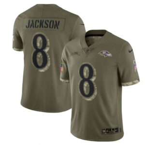 68624fadd144b_1 Men's Baltimore Ravens #8 Lamar Jackson Olive 2022 Salute To Service Limited Stitched Jersey