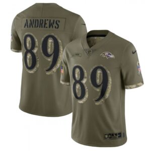 68624fb85edd1_1 Men's Baltimore Ravens #89 Mark Andrews Olive 2022 Salute To Service Limited Stitched Jersey
