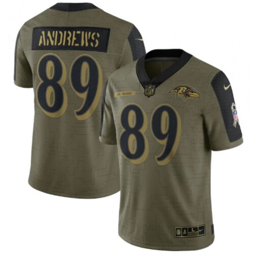 68624fbfd650a_1 Men's Baltimore Ravens #89 Mark Andrews 2021 Olive Salute To Service Limited Stitched Jersey