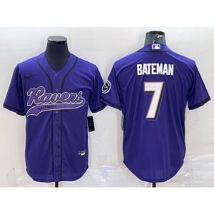 68624ffd73096_1 Men's Baltimore Ravens #7 Rashod Bateman Purple With Patch Cool Base Stitched Baseball Jersey