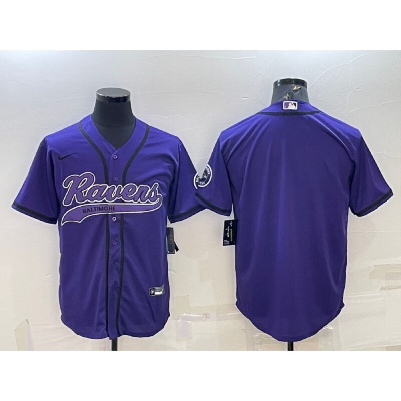 68625018000ad_1 Men's Baltimore Ravens Blank Purple With Patch Cool Base Stitched Baseball Jersey