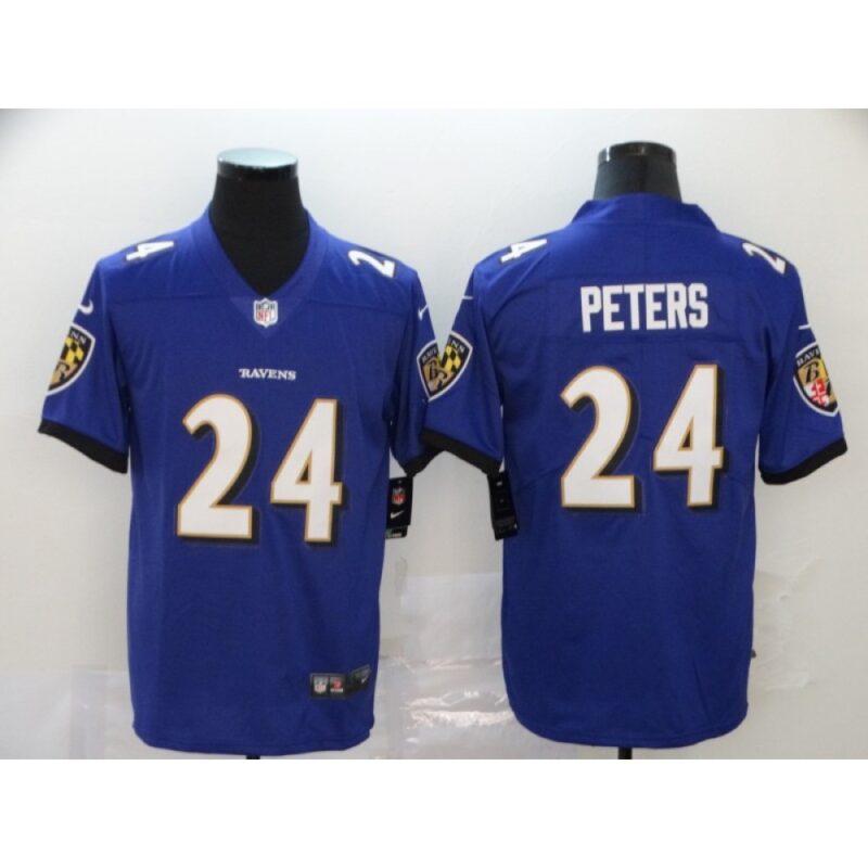 6862502536c5e_1 Men's Baltimore Ravens #24 Marcus Peters Purple Vapor Untouchable NFL Jersey