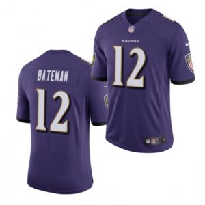 686250813cfb4_1 Men's Baltimore Ravens #12 Rashod Bateman Purple 2021 Vapor Untouchable Limited Stitched Jersey