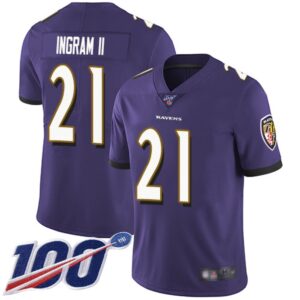 686250997e85d_1 Men's Baltimore Ravens #21 Mark Ingram II Purple 2019 100th Season Vapor Untouchable Limited NFL Jersey
