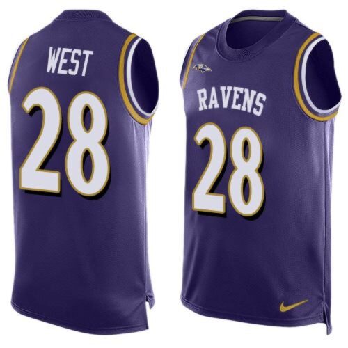 686250bf8208a_1 Ravens #28 Terrance West Purple Team Color Men's Stitched NFL Limited Tank Top Jersey