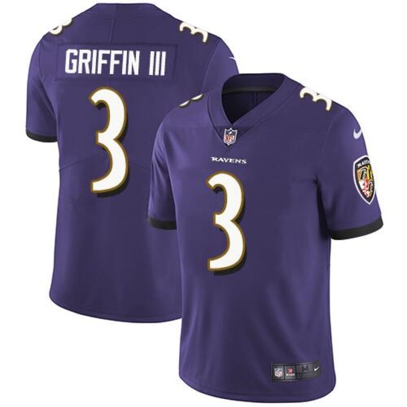 686250c2eabe5_1 Men's Baltimore Ravens #3 Robert Griffin III Purple Limited NFL Jersey