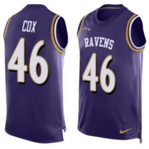 686250e935bdf_1 Ravens #46 Morgan Cox Purple Team Color Men's Stitched NFL Limited Tank Top Jersey