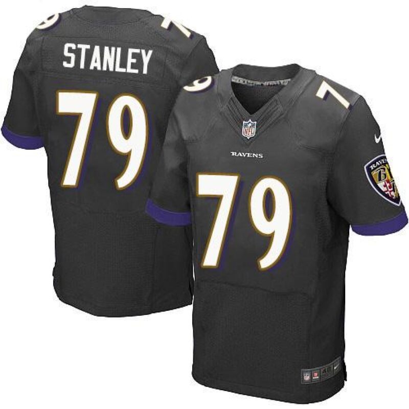 686250f760c51_1 Ravens #79 Ronnie Stanley Black Alternate Men's Stitched NFL New Elite Jersey