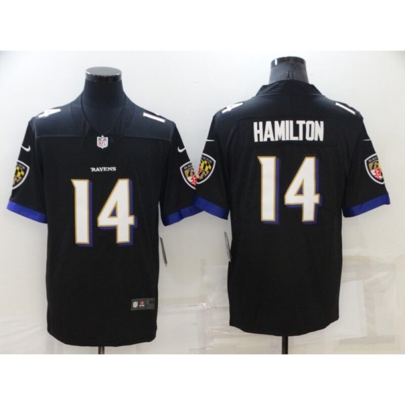 686251170336b_1 Men's Baltimore Ravens #14 Kyle Hamilton Black Vapor Untouchable Limited Stitched Jersey