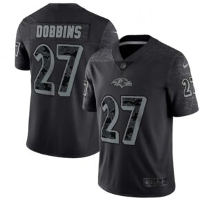68625132c0749_1 Men's Baltimore Ravens #27 J.K. Dobbins Black Reflective Limited Stitched Football Jersey