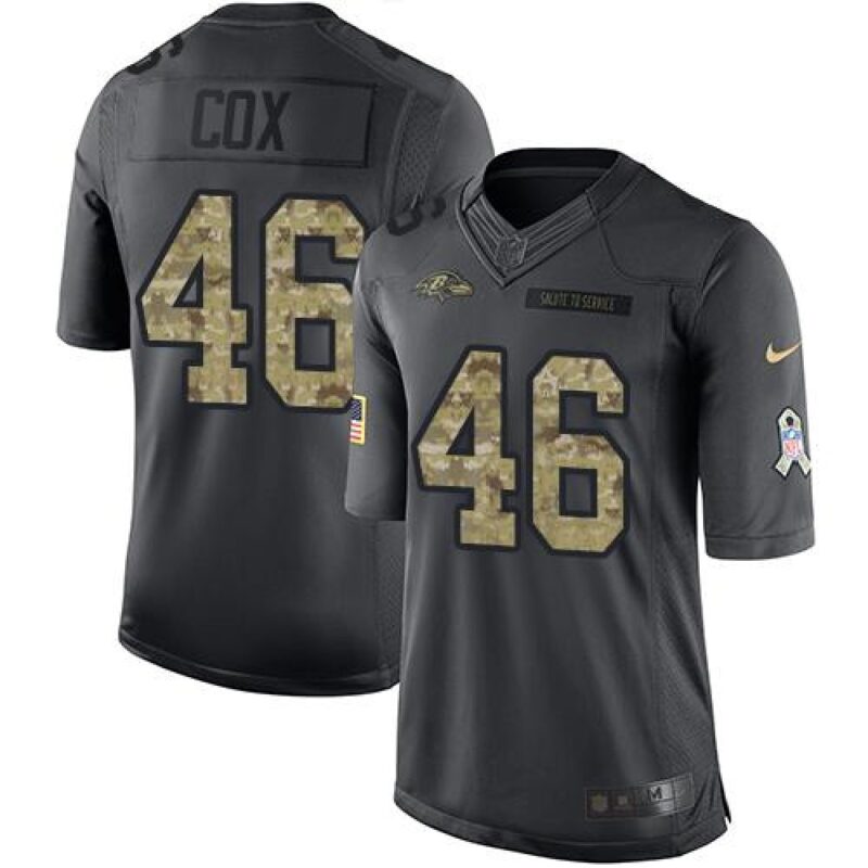 68625155d8b51_1 Ravens #46 Morgan Cox Black Men's Stitched NFL Limited 2016 Salute to Service Jersey