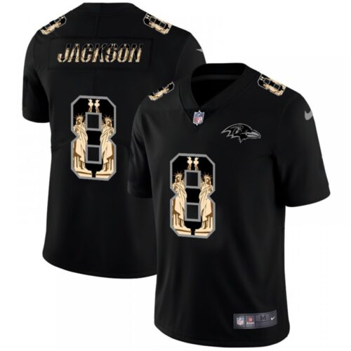 6862518c3b94d_1 Men's Baltimore Ravens #8 Lamar Jackson 2019 Black Statue of Liberty Limited Stitched NFL Jersey