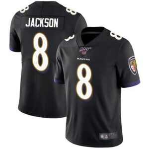 68625193371fe_1 Men's Baltimore Ravens #8 Lamar Jackson Black 2019 100th Season Vapor Untouchable Limited NFL Jersey
