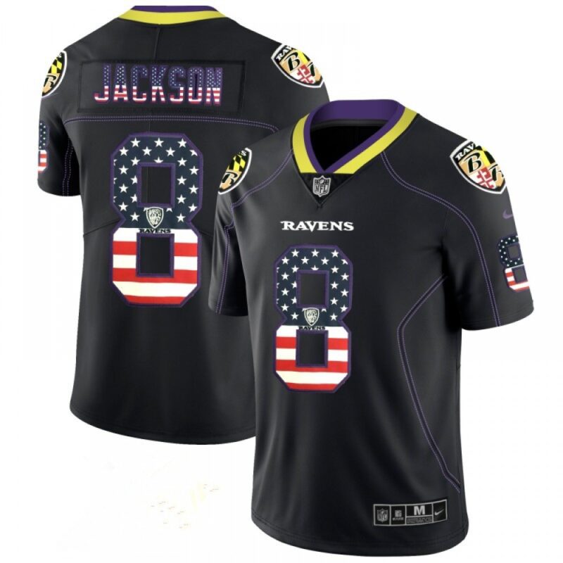 68625199a0817_1 Men's Baltimore Ravens #8 Lamar Jackson Black 2018 USA Flag Color Rush Limited Fashion NFL Limited Stitched NFL Jersey