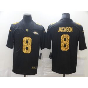 686251a79761b_1 Men's Baltimore Ravens #8 Lamar Jackson 2020 Black Leopard Print Fashion Limited Stitched Jersey
