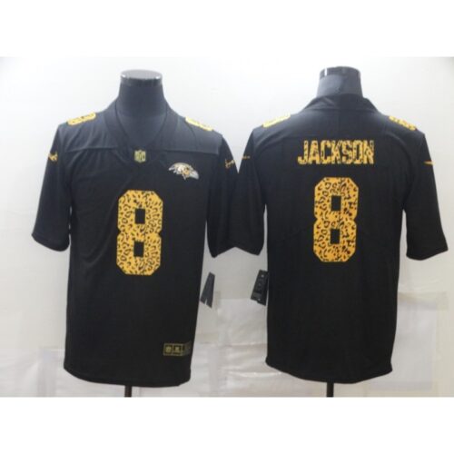 686251a79761b_1 Men's Baltimore Ravens #8 Lamar Jackson 2020 Black Leopard Print Fashion Limited Stitched Jersey