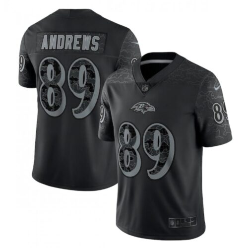 686251cd12ea1_1 Men's Baltimore Ravens #89 Mark Andrews Black Reflective Limited Stitched Football Jersey