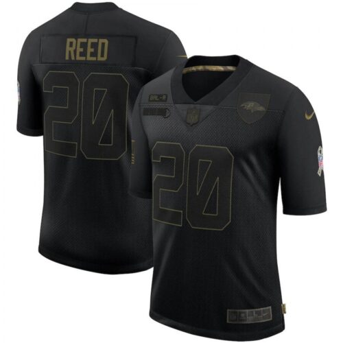 686251e20d2b1_1 Men's Baltimore Ravens #20 Ed Reed Black 2020 Salute To Service Limited Stitched Jersey