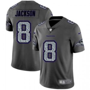 6862522ad3fb5_1 Men's Baltimore Ravens #8 Lamar Jackson 2019 Gray Fashion Static Limited Stitched NFL Jersey