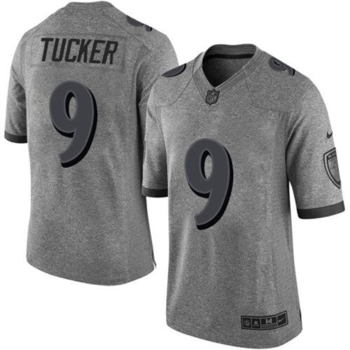 6862522ec8630_1 Ravens #9 Justin Tucker Gray Men's Stitched NFL Limited Gridiron Gray Jersey