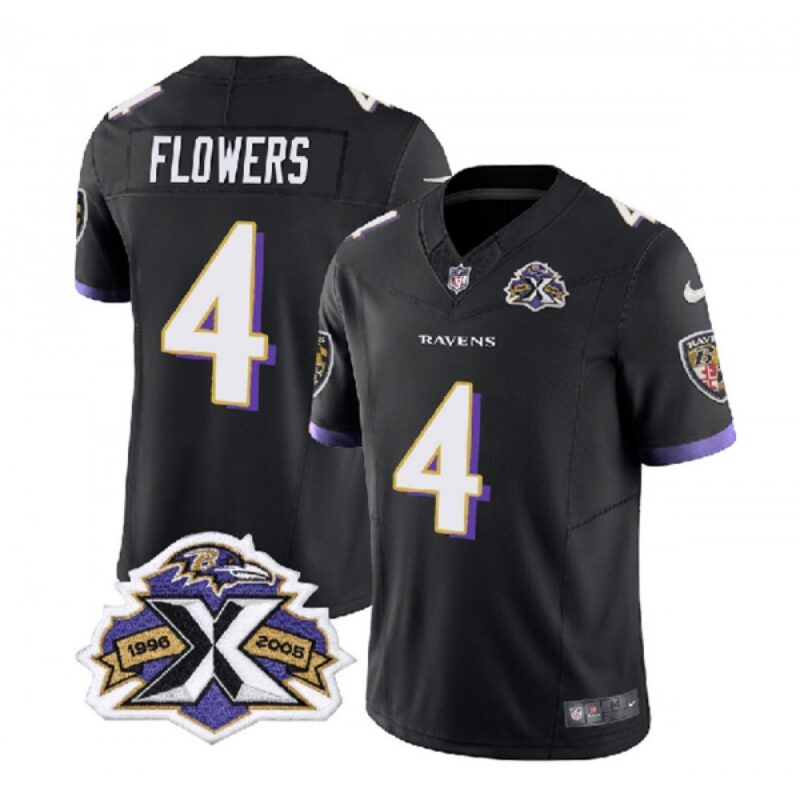 68625271a41d2_1 Men's Baltimore Ravens #4 Zay Flowers Black 2023 F.U.S.E With Patch Throwback Vapor Limited Jersey