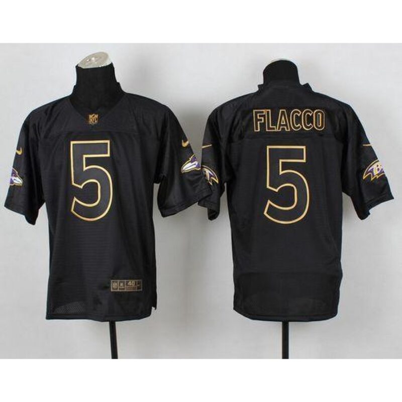 686252ca02ea6_1 Ravens #5 Joe Flacco Black Gold No. Fashion Men's Stitched NFL Elite Jersey