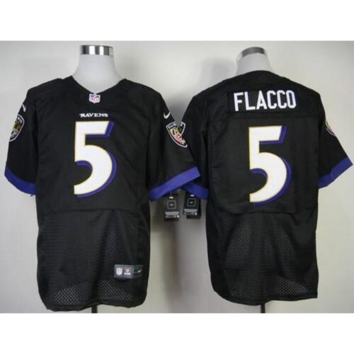 686252cdc7e23_1 Ravens #5 Joe Flacco Black Alternate Men's Stitched NFL New Elite Jersey