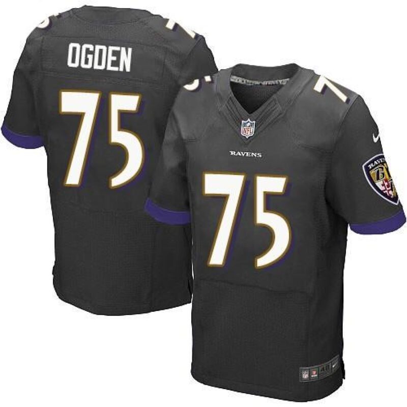 686252e788a5e_1 Ravens #75 Jonathan Ogden Black Alternate Men's Stitched NFL New Elite Jersey