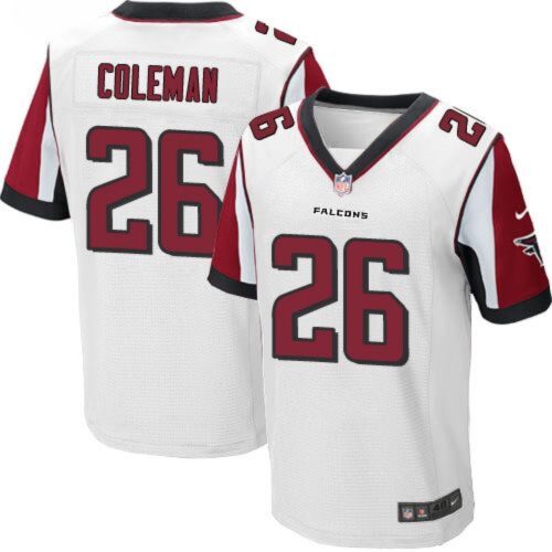 686253159ce9d_1 Falcons #26 Tevin Coleman White Men's Stitched NFL Elite Jersey