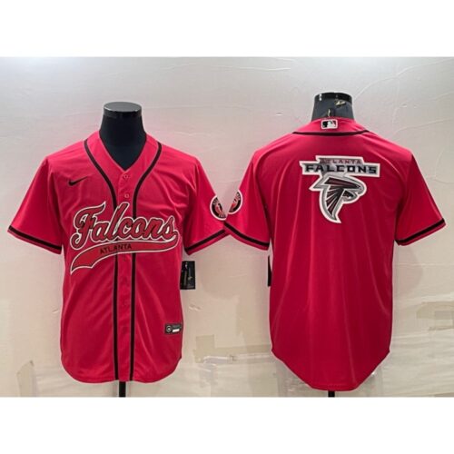 68625450a8611_1 Men's Atlanta Falcons Red Team Big Logo With Patch Cool Base Stitched Baseball Jersey