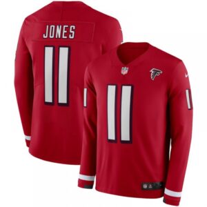 6862545a4c0b6_1 Men's Atlanta Falcons #11 Julio Jones Red Therma Long Sleeve Stitched NFL Jersey