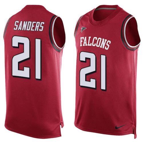 686254d66f19c_1 Falcons #21 Deion Sanders Red Team Color Men's Stitched NFL Limited Tank Top Jersey