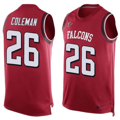 6862550b81609_1 Falcons #26 Tevin Coleman Red Team Color Men's Stitched NFL Limited Tank Top Jersey