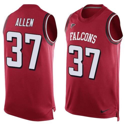 6862551611062_1 Falcons #37 Ricardo Allen Red Team Color Men's Stitched NFL Limited Tank Top Jersey