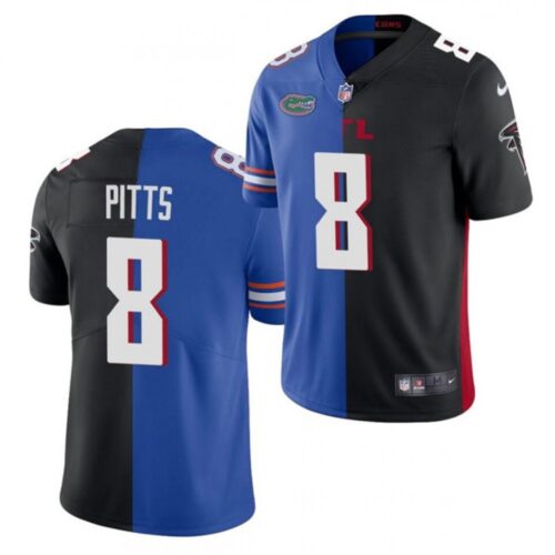 6862558aba241_1 Men's Atlanta Falcons #8 Kyle Pitts 2021 Nave/Black Split Stitched Jersey